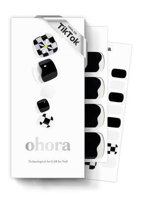 ohora P Checkmate semi cured gel pedi strips in package for quick at-home pedicure