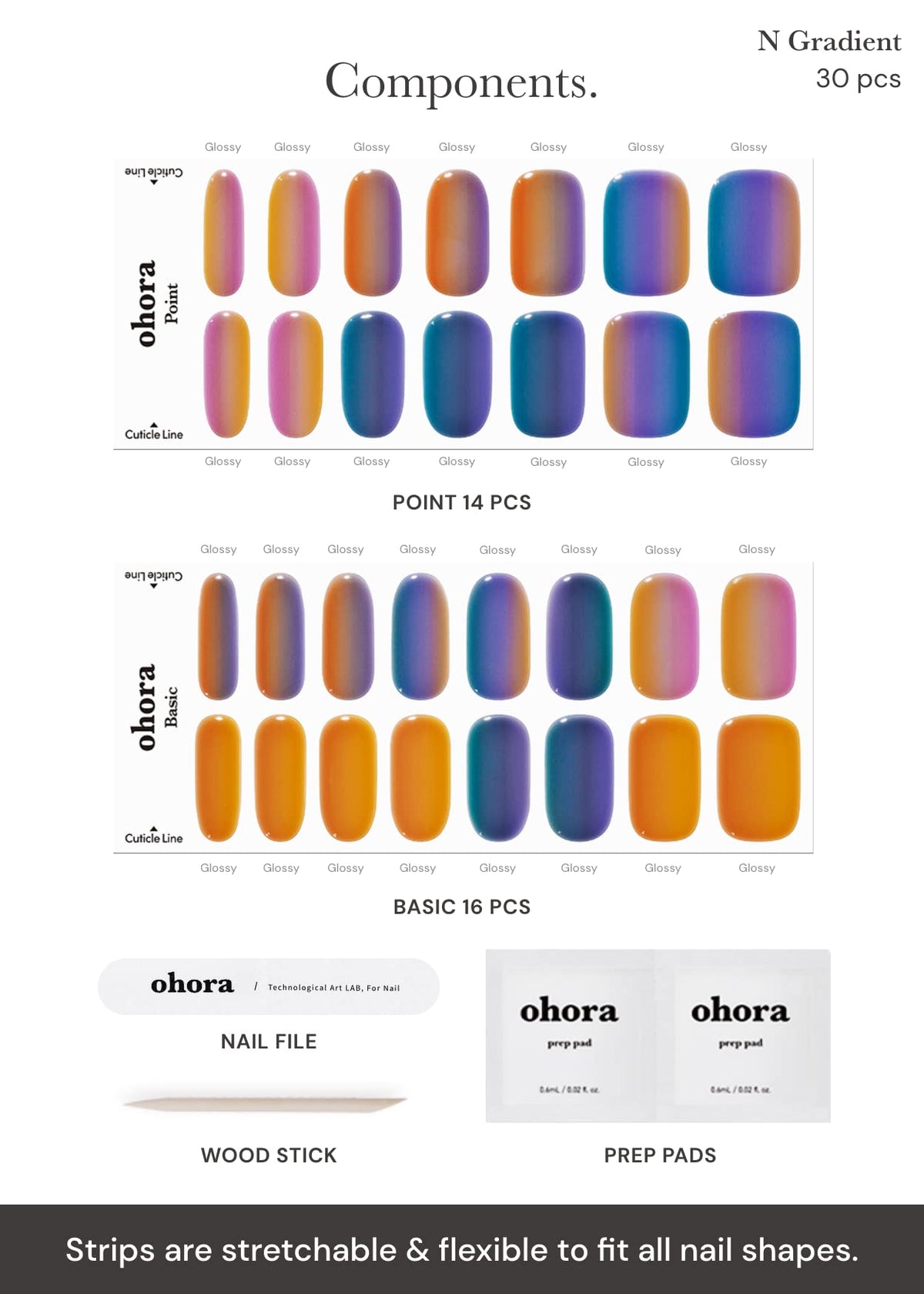 ohora prep pads file and stick shown for prep