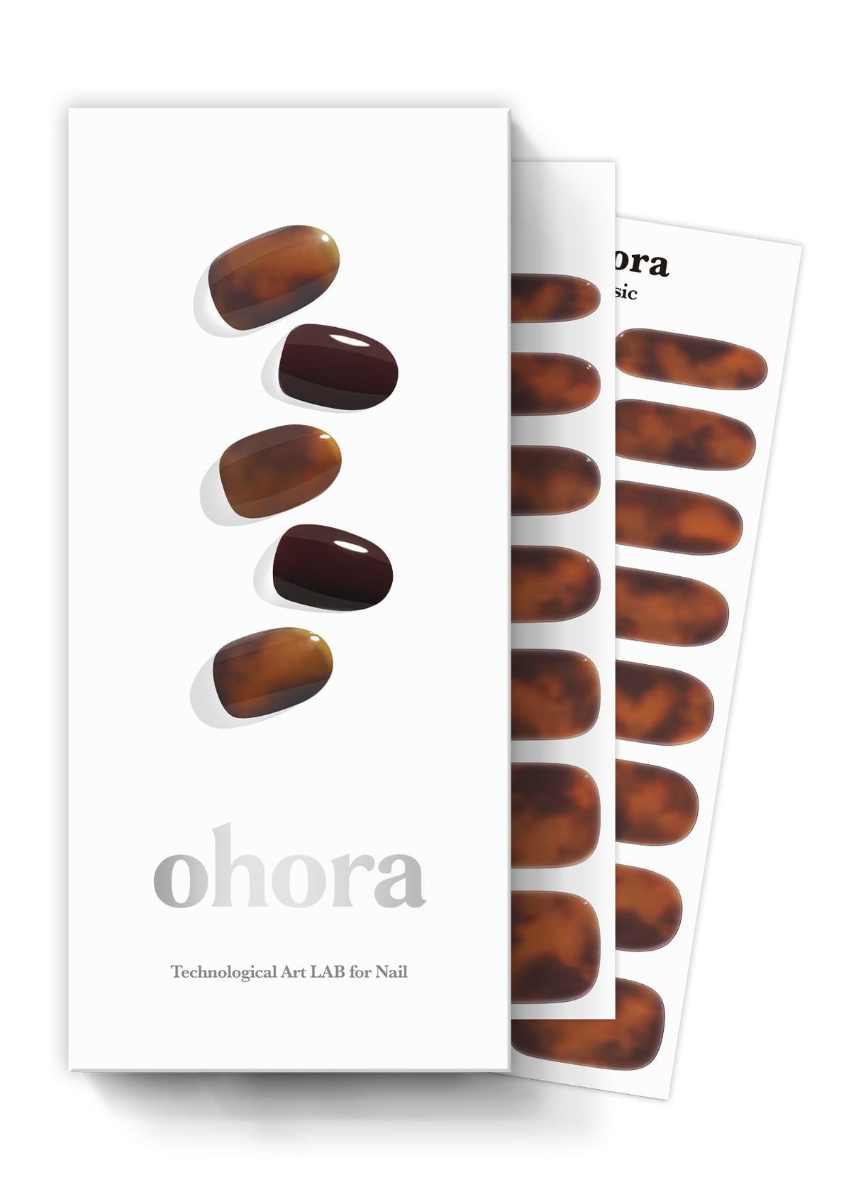 ohora pumpkin swirl nail wraps in brown marble finish for a salon-worthy look
