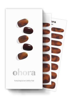 ohora pumpkin swirl nail wraps in brown marble finish for a salon-worthy look