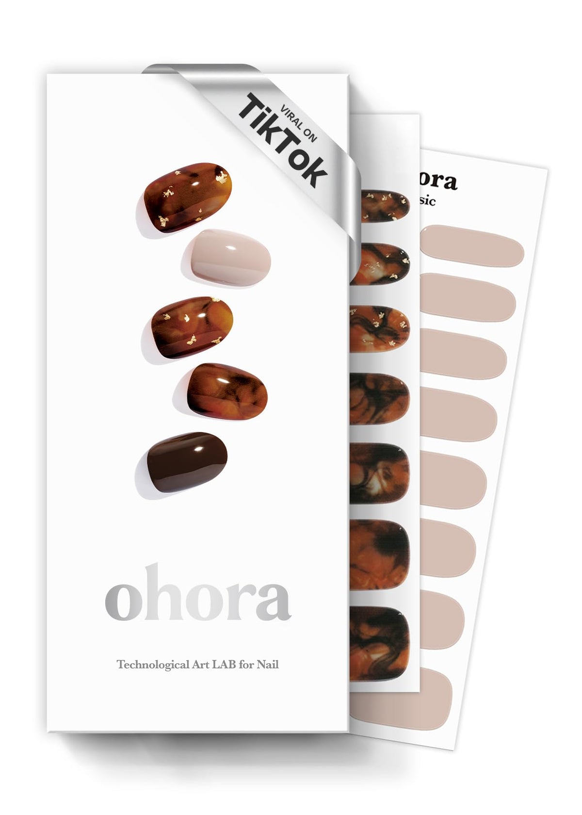 ohora semi cured gel nail strips Brown Sugar pack for quick salon-quality nails.