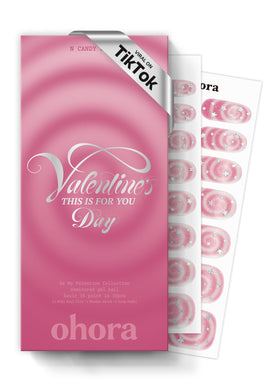 ohora N Candy Swirl application close-up showing salon-quality nails at home