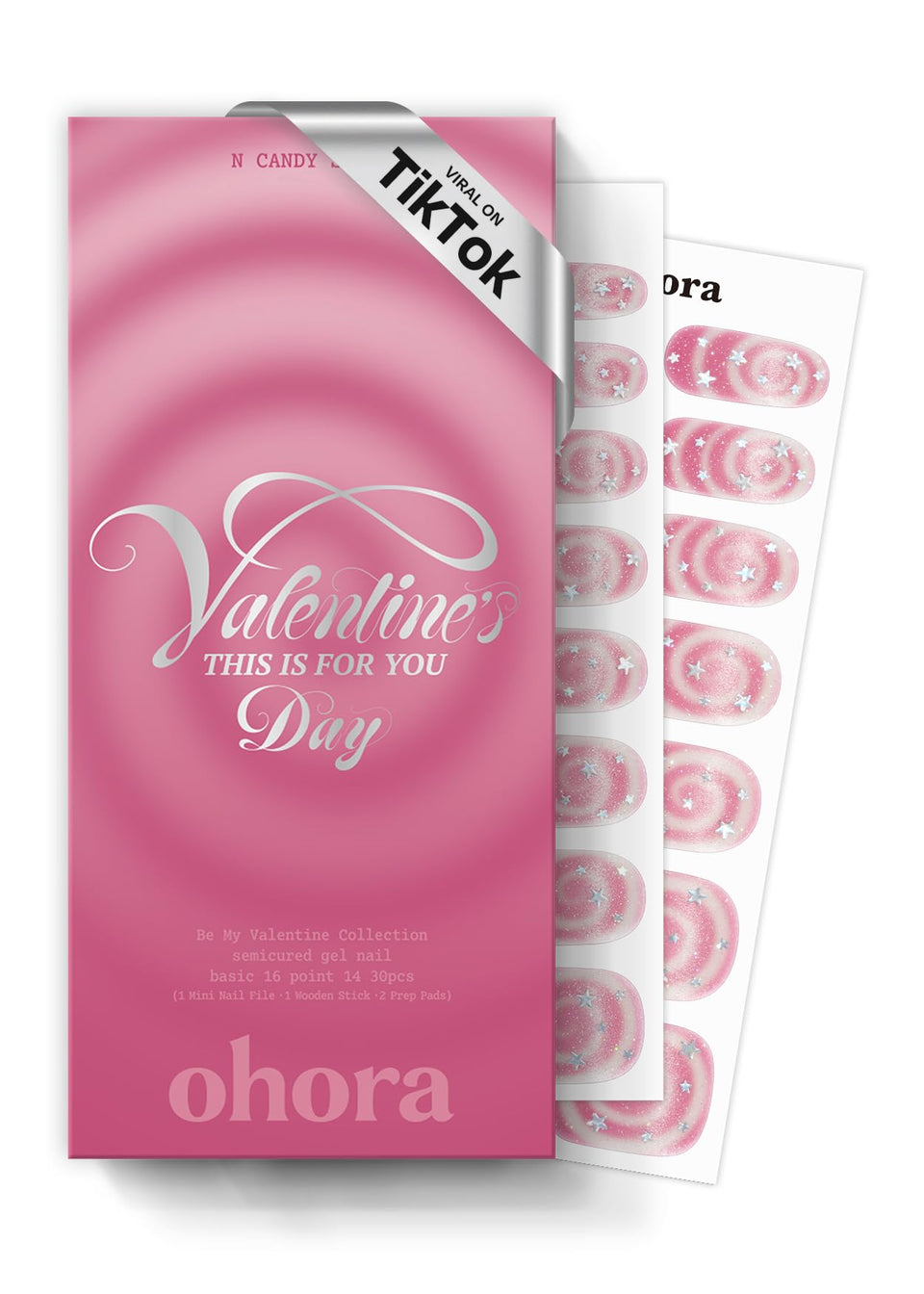 ohora N Candy Swirl application close-up showing salon-quality nails at home