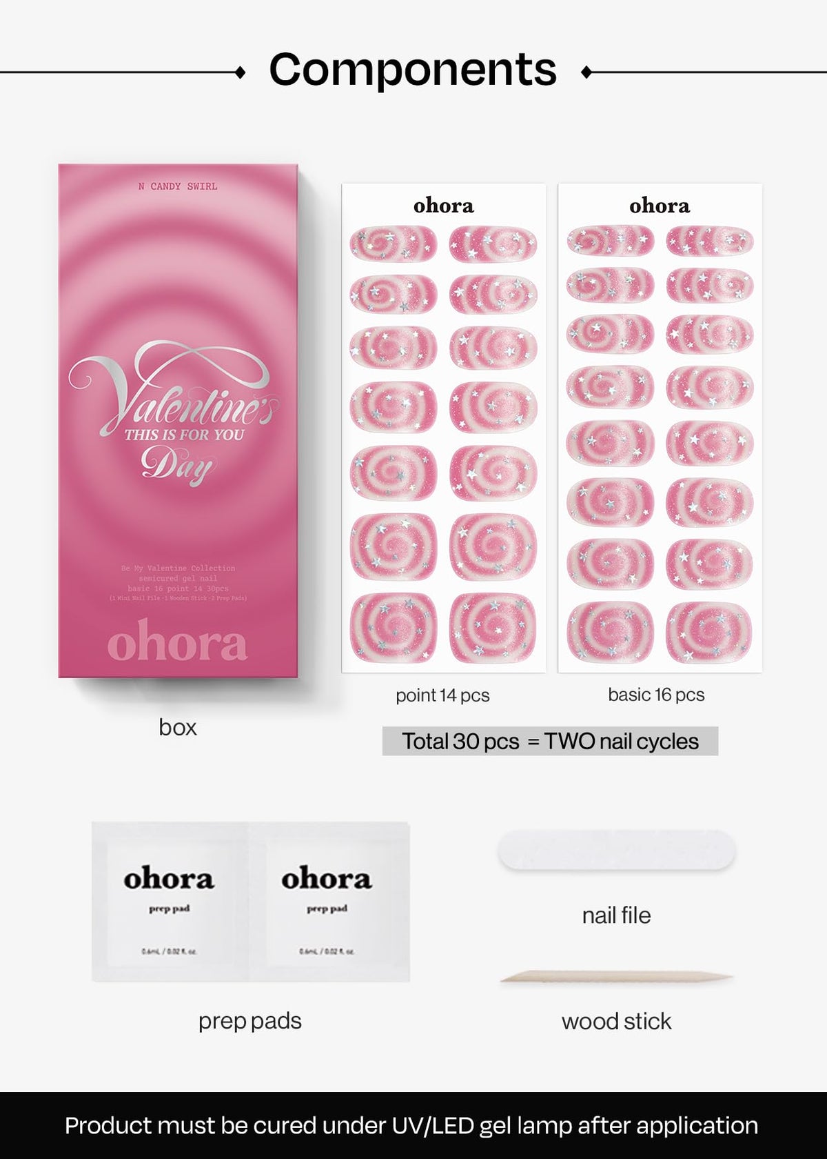 ohora N Candy Swirl Valentines gift idea for lasting, salon-like nails