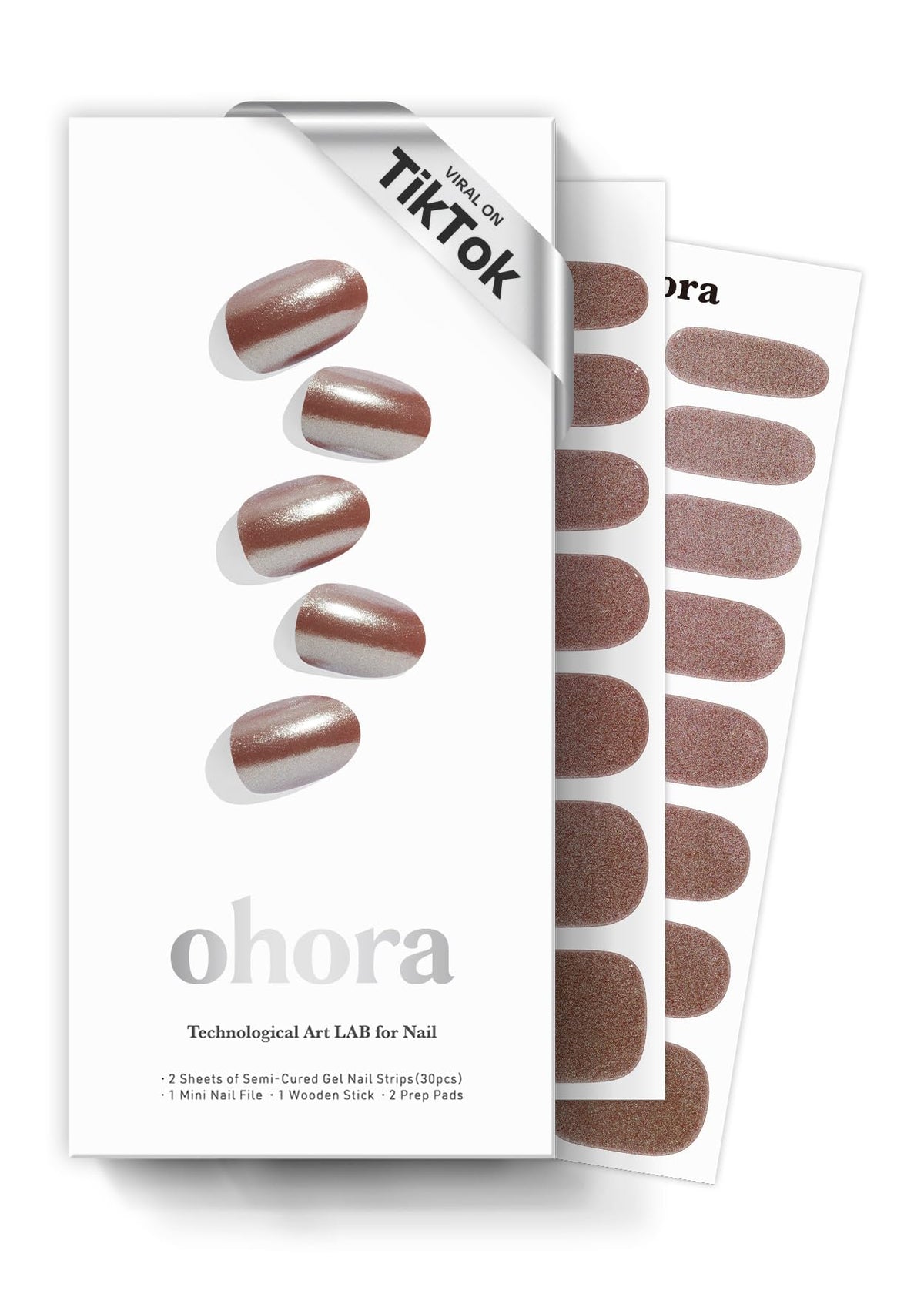 ohora semi cured gel nail strips n chocolate chrome box for an easy at-home manicure