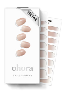 ohora Semi Cured Gel Nail Strips N Mild Latte packaging image, ready-to-use at home