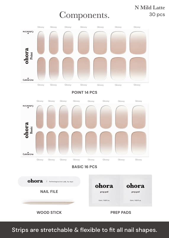 waterproof top layer on ohora gel nail strips maintains shine