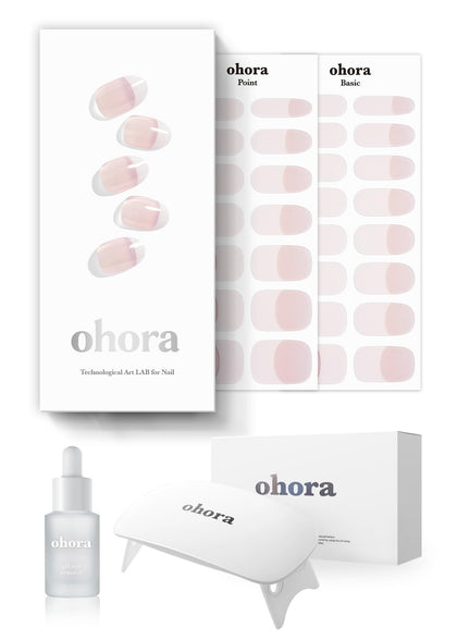 ohora semi-cured gel nail strips pack with 30 wraps in 15 sizes for a precise fit.