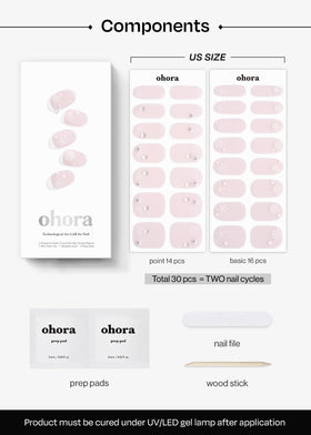 Ohora Seashell Love prep pads and file pictured for nail prep