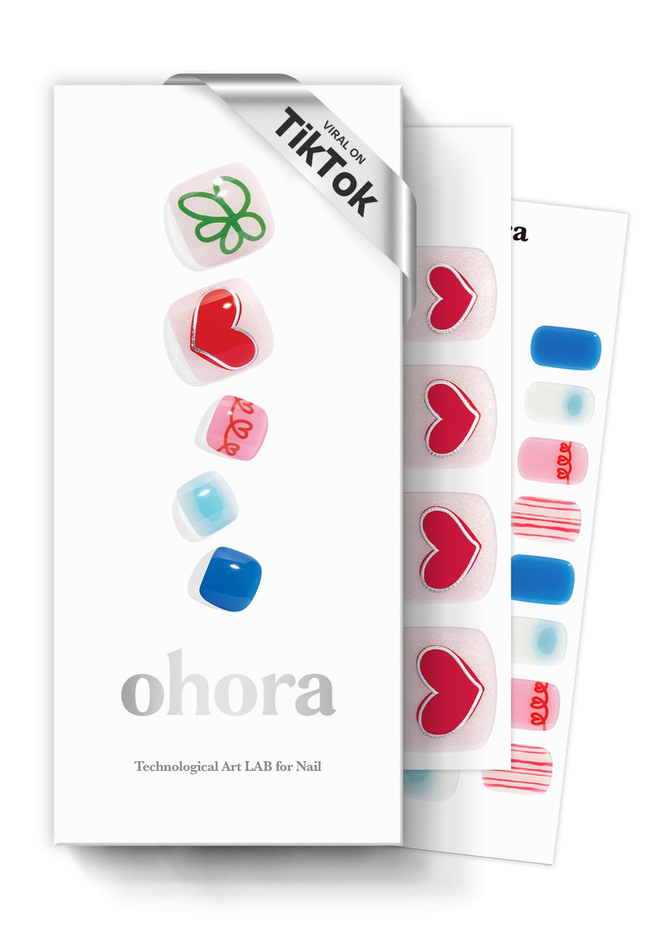 ohora semi cured gel pedi strips mixed colors packaging shows a complete at-home pedicure kit