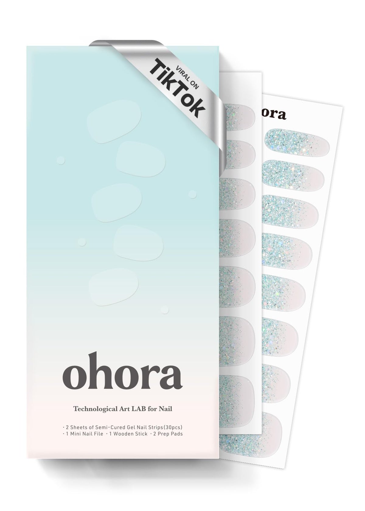 Ohora N Bubble Bomb nail strips, pack-front view, delivering salon-quality finish.