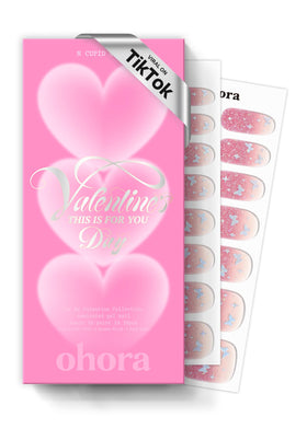 Ohora Semi Cured Nail Wraps N Cupid Glitz box with varied sizes for a flawless fit