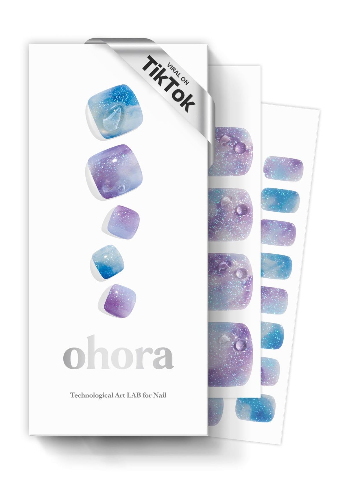 ohora semi-cured pedicure strips packaging with included prep kit