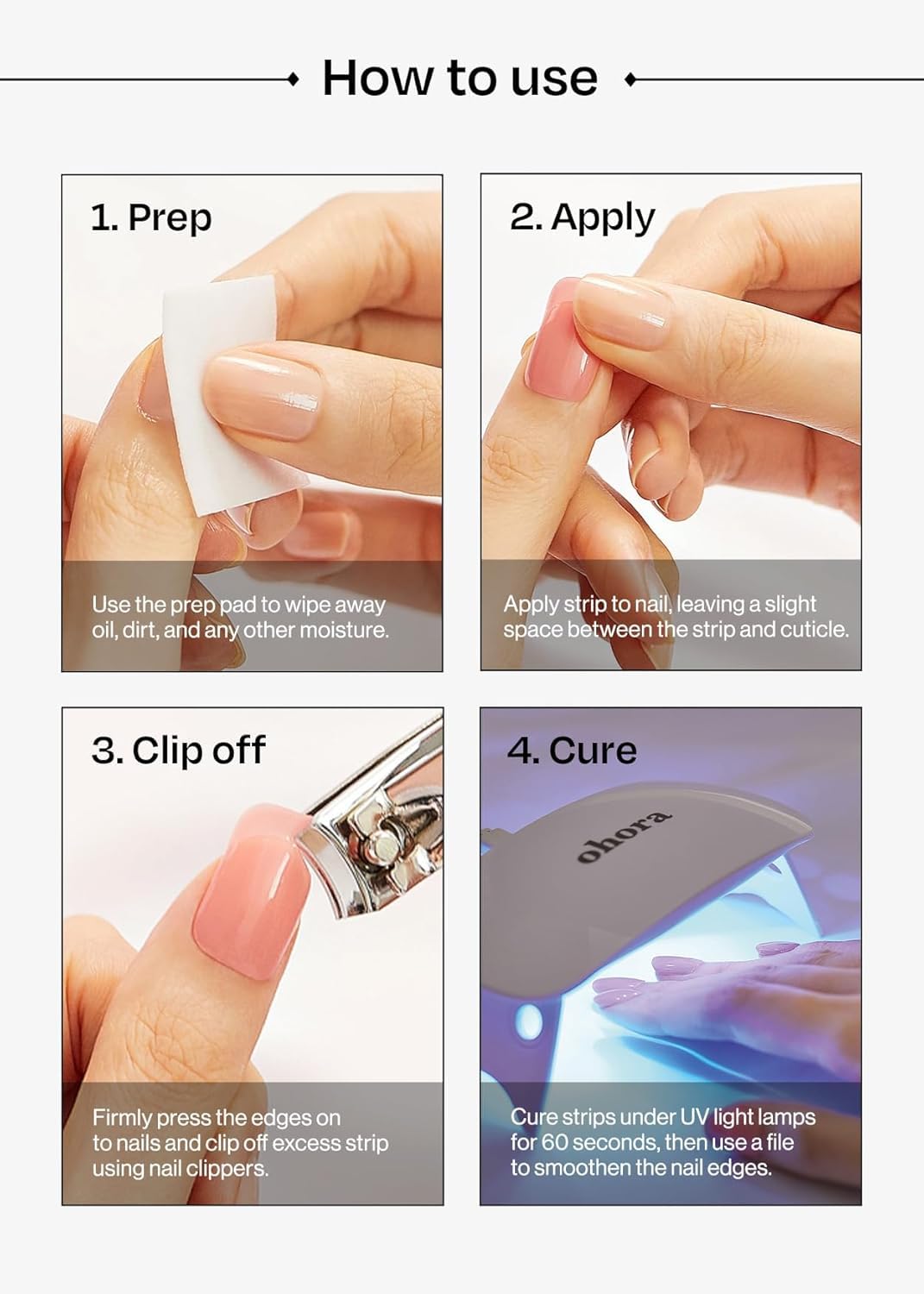 Ohora Silky Way easy-removal nude strips without nail damage.