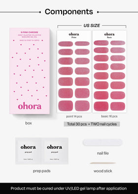 Complete Ohora kit with prep pads, file, and stick.
