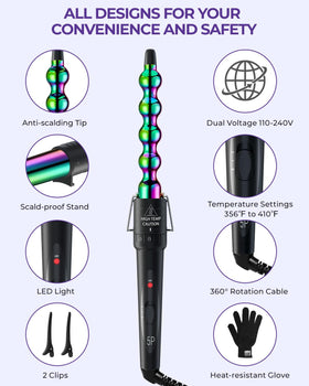 Ohuhu 360 swivel cord enables smooth movement during styling.