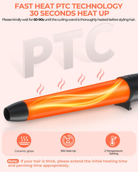 Ohuhu wand features ceramic-tourmaline coating for smooth, shiny curls.