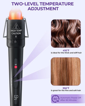 Ohuhu curling wand barrel 1 inch for balanced curls.