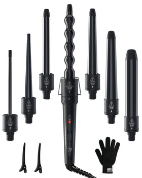 Ohuhu curling wand set with seven barrels laid out for versatile styling.