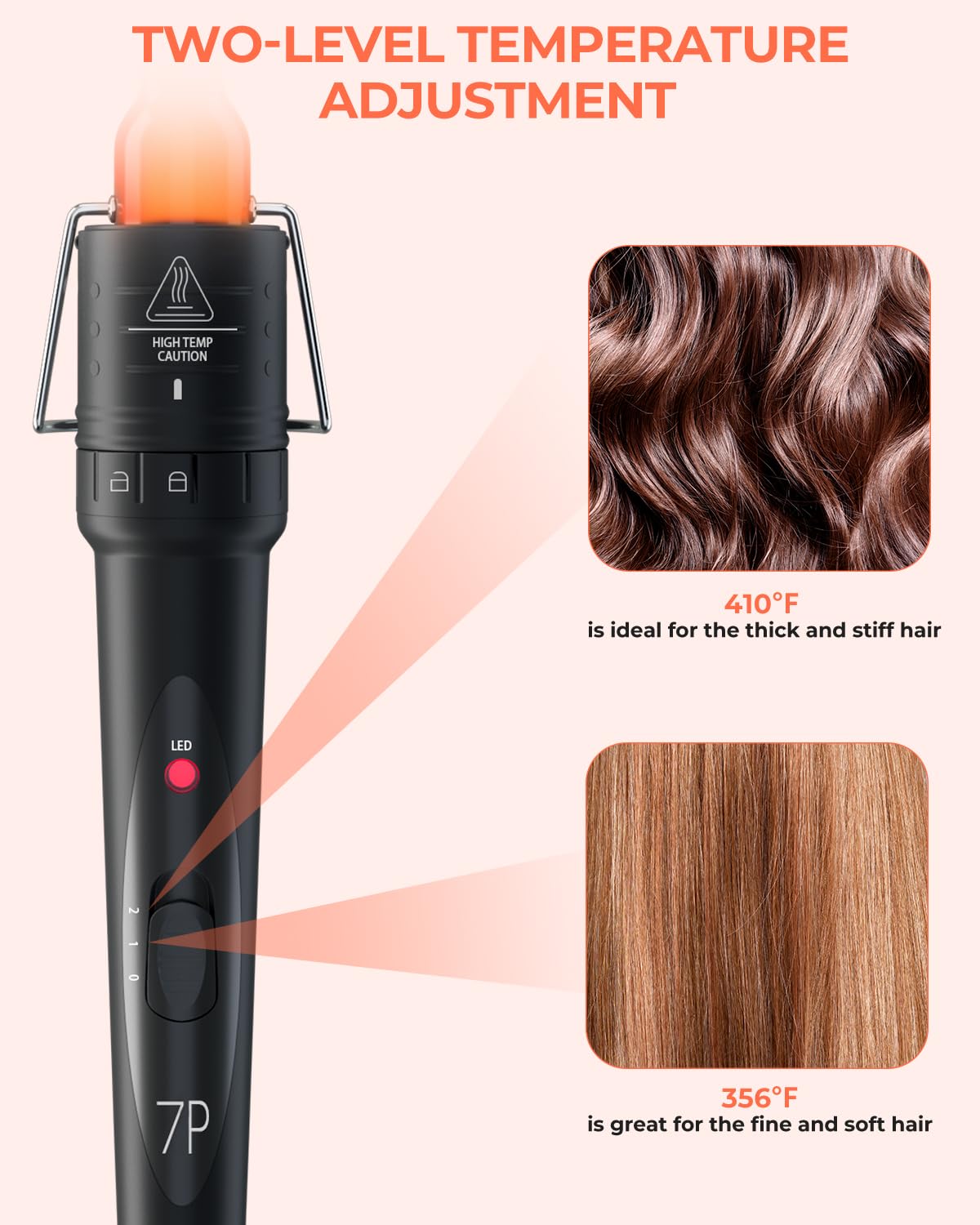 Ohuhu wand heat settings range from 180°C to 210°C.