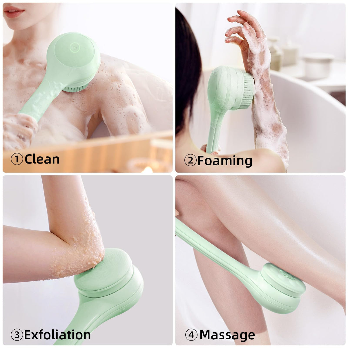 Oh,XIYU with three brush heads enabling deep cleansing exfoliation and massage