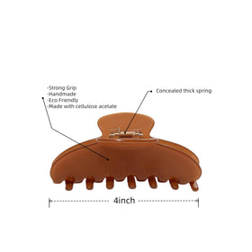 OideGuiing anti-slip hair clip in light coffee keeps hair in place without damage.