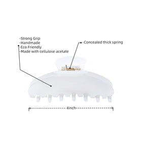 OideGuiing Pearl White hair clip showing secure hold for all hair types