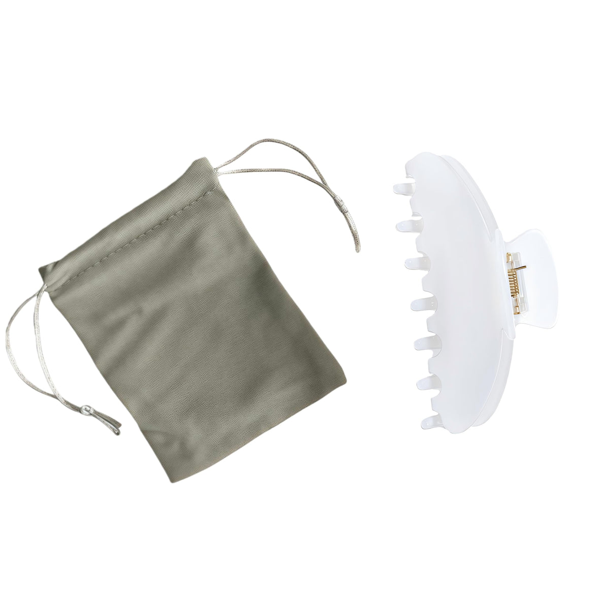 OideGuiing Pearl White updo clip displaying versatile styling options