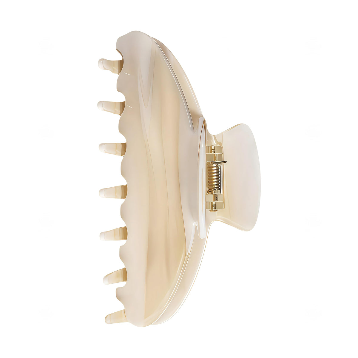 OideGuiing Creme Claw Clip close-up with Italian acetate and non-slip grip for secure hold