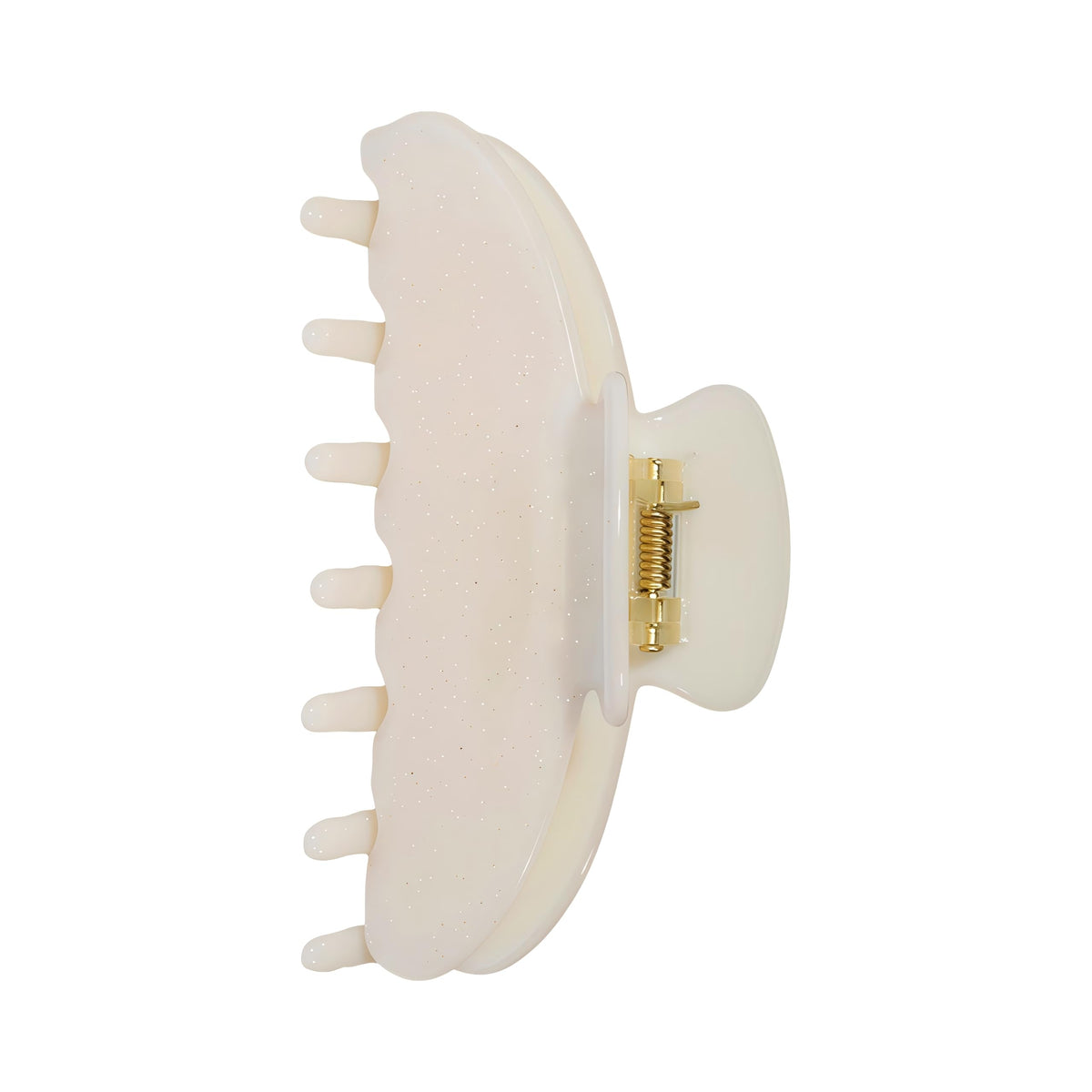 OideGuiing durable acetate hair clip, 4-inch sequin yellow, secure hold for all hair types.