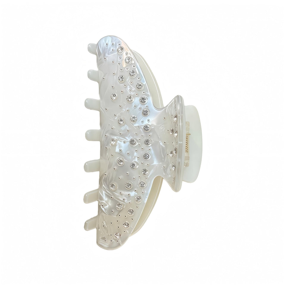OideGuiing durable acetate hair clip in shiny white for daily wear.