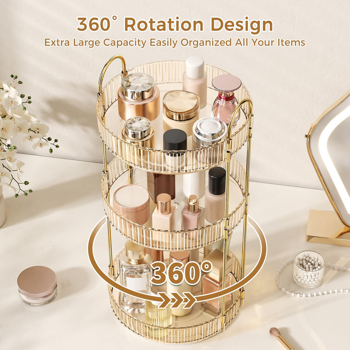 Oifecsie 3-tier cosmetic dresser organizes daily essentials with clear visibility