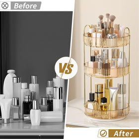 Oifecsie large-capacity cosmetics storage fits many products on a vanity.