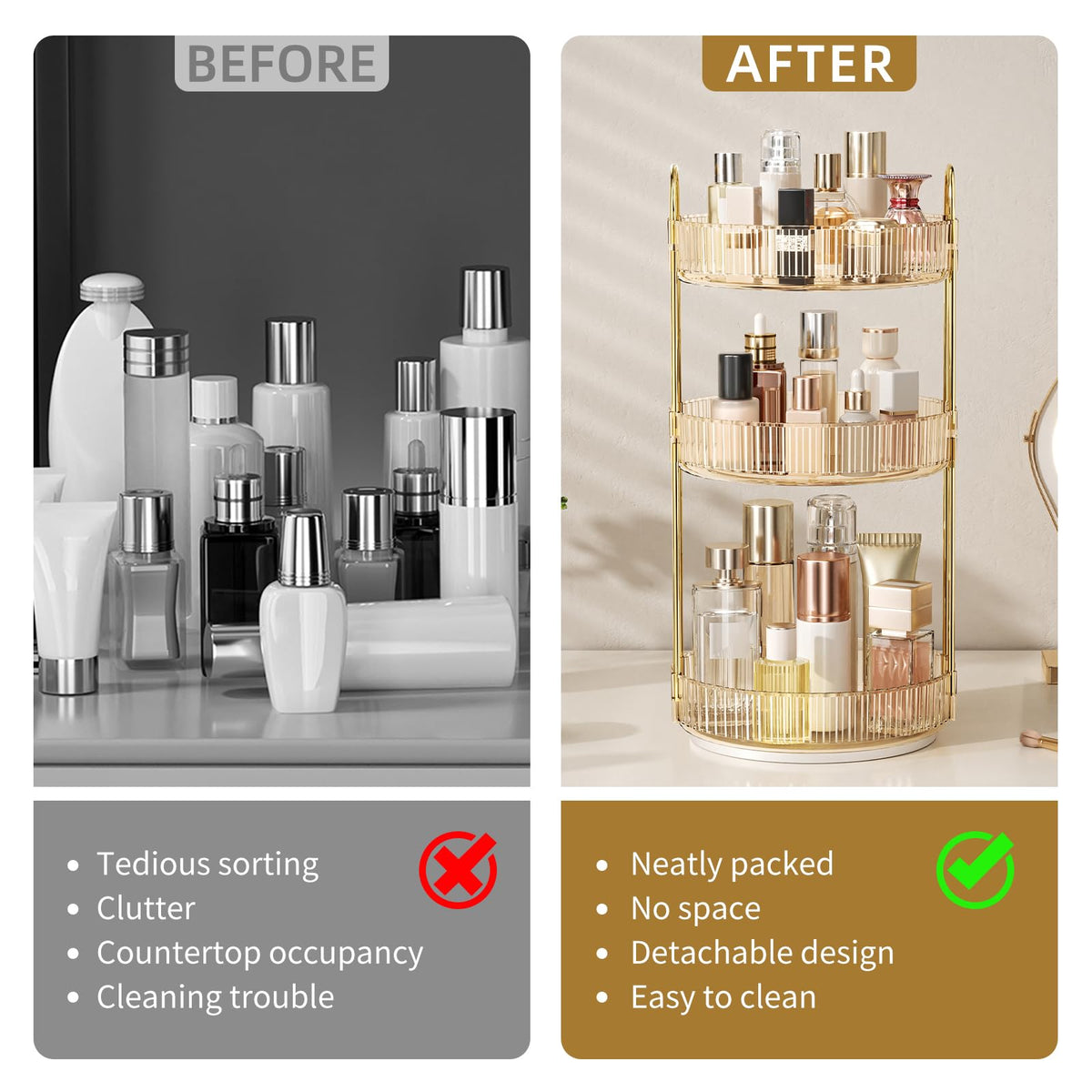 Oifecsie large capacity skincare organizer dresser stores serums and perfumes neatly