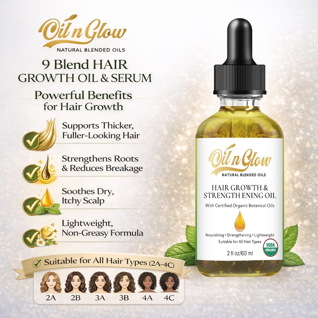OilnGlow full bottle on a clean countertop showing packaging