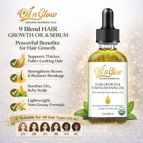 OilnGlow full bottle on a clean countertop showing packaging