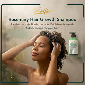 OilnGlow rosemary shampoo with conditioner duo, supports thicker-looking hair over time.
