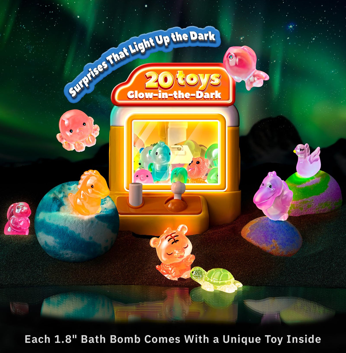 OinkSplash bath bomb showing colorful fizz and bubbles for a playful bath.