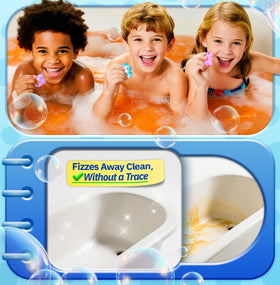OinkSplash papaya-scented bath bomb delivers tropical freshness during bath.