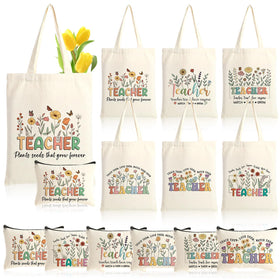 Oitnlaughter teacher tote bags set with durable fabrics, ideal for school gifts.