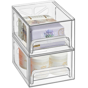Oizeir acrylic drawer organizer stackable setup for easy makeup access