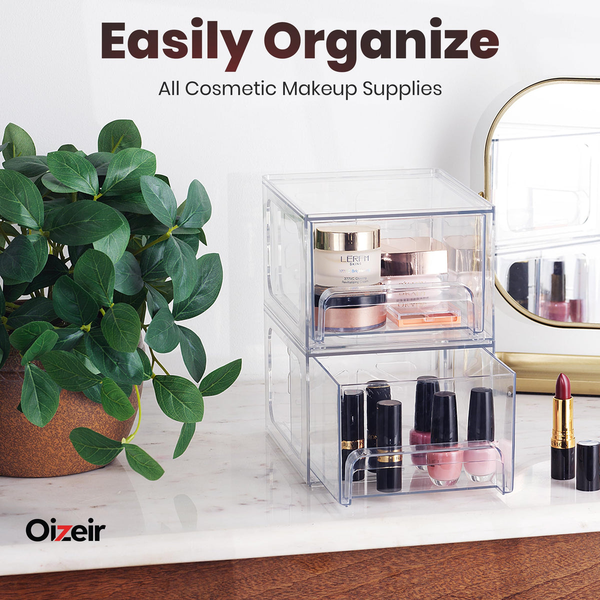 Oizeir non-slip feet and stabilizing dots prevent drawer movement