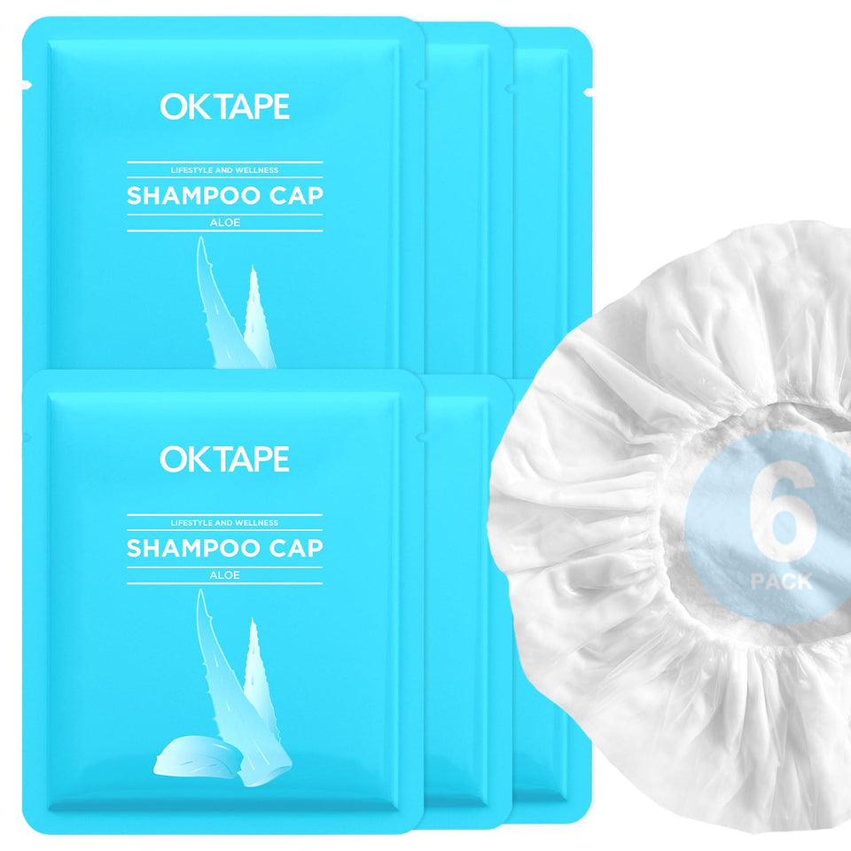 OK TAPE No Water Shampoo Cap 6-pack, convenient for home care and on-the-go freshness