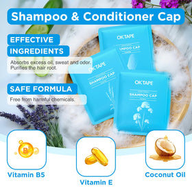 OK TAPE No Water Shampoo Caps Cucumber Pack offers crisp freshness