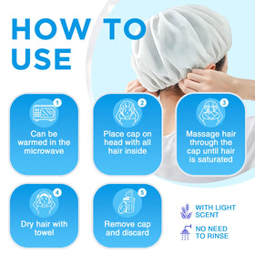 OK TAPE No Water Shampoo Caps on-head use demonstration