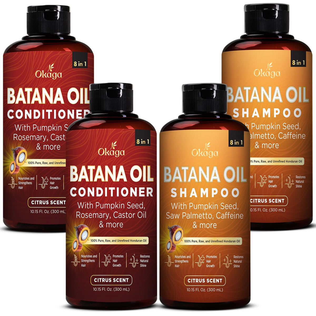Okaga Batana Oil Shampoo bottle for gentle cleansing suitable for textured or color-treated hair