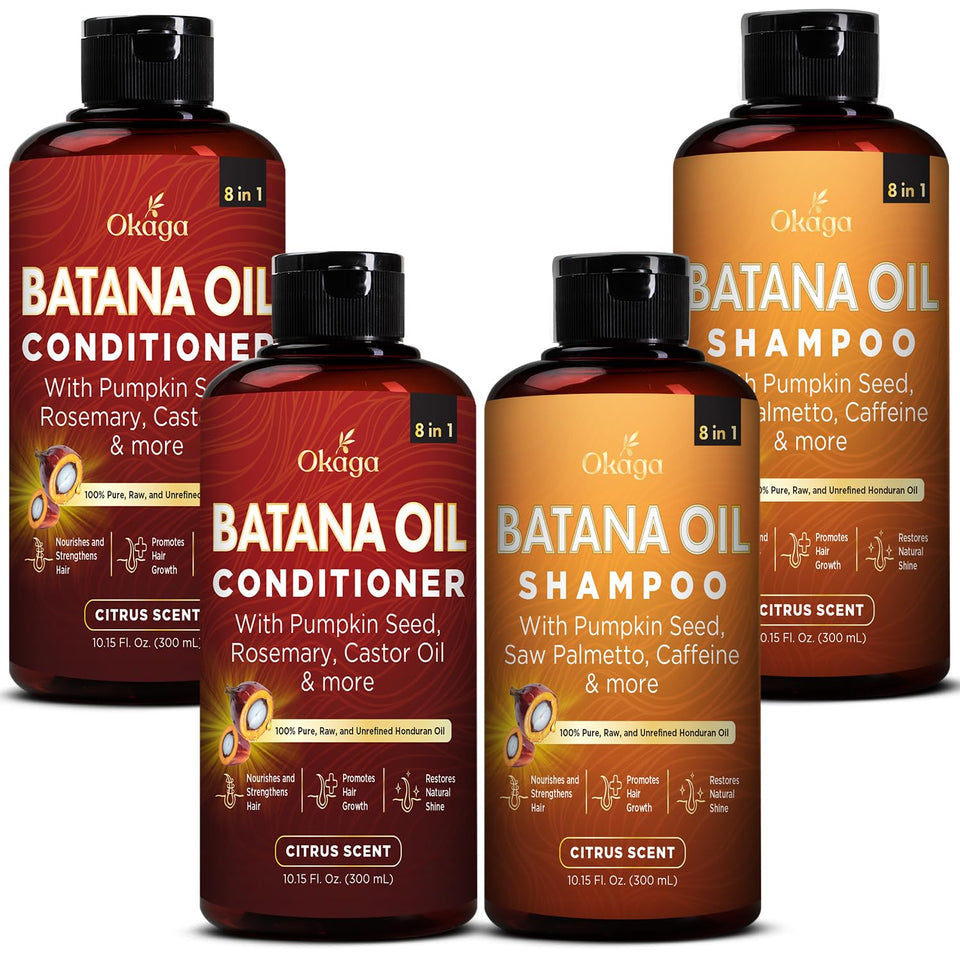 Okaga Batana Oil Shampoo bottle for gentle cleansing suitable for textured or color-treated hair