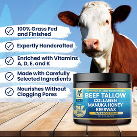 Okaga beef tallow balm collection on display for natural skincare needs.