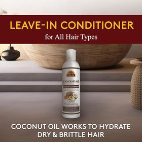 OKAY Coconut Leave-In Conditioner on dry hair for manageable texture