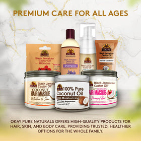 OKAY coconut oil lightweight shine for healthier-looking hair.